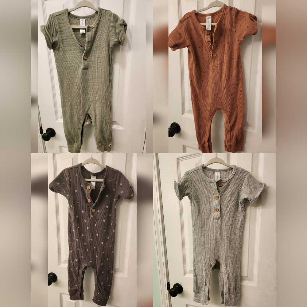 Gerber Green and Brown Footies One Pieces